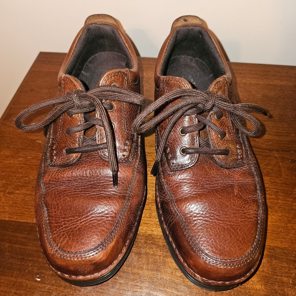 GH Bass Stanley Mens Brown Leather Oxford Shoes Moc Toe Lace Up 0004-1683-200 9M